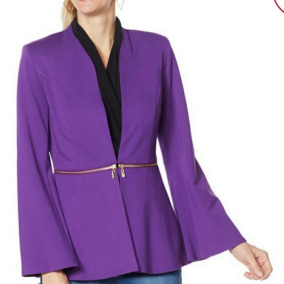 IMAN Global Chic Convertible Bell Sleeve in Purple Magic NWT Sz Xl - Picture 1 of 9